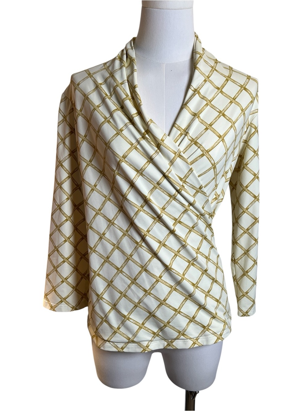 J.McLaughlin Faux Wrap Surplice Blouse Size Small